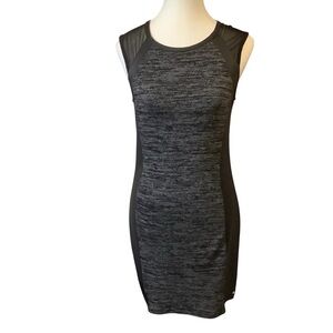 FOXY JEANS COUTURE BLACK & GRAY DRESS WITH MESH & FAUX LEATHER DETAILING/ Size M